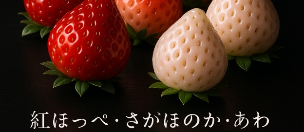 紅ほっぺ・さがほのか・あわゆき